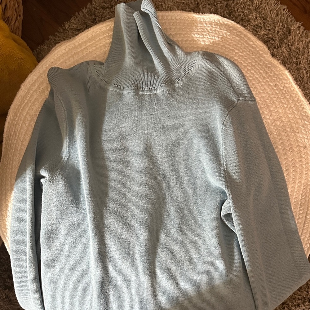 Chico's Soft Blue Cowl Neck Sweater